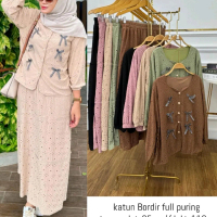 set Rok katun bolong beseller wanita