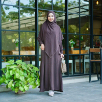 Megga id Abaya Cargo Polos Set Pasmina Jubah Wanita Gamis Muslim Glam Black Elegant Beige Abayas Dre