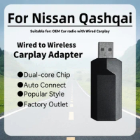 Mini Apple Carplay Adapter for Nissan Qashqai Smart AI Box Car OEM Wired Car Play To Wireless Carplay USB Dongle Plug and Play