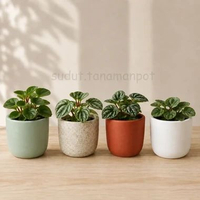 Pot Terakota Minimalis Modern D14T14 Kapsul Mini Bercak Teraso