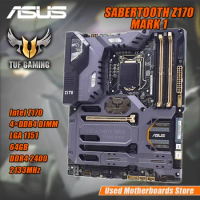 1151 Motherboard ASUS SABERTOOTH Z170 MARK 1 Motherboard DDR4 Intel Z170 Support Core i7 7700K Cpus 64GB 2400MHz PCI-E X16 M.2