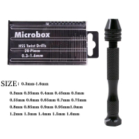 Manual Drill Bit Black Mini Aluminum Alloy Hand Drill 21pcs Hand Twist Drill Set Handmade Drill Bit