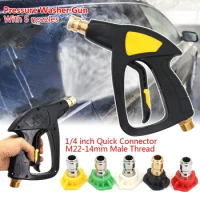 1/4" Quick Release Washer Spray Gun New M22 Socket 5 Nozzle Snow Foam Gun Car Washer Wash Water Car Water Gun Car