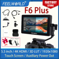 FEELWORLD F6 PLUS 5.5 Inch portable monitor hdmi 3D LUT Touch Screen DSLR Camera Field Monitor IPS FHD1920x1080 monitor 4K HDMI