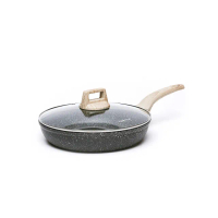 【CAROTE】EW系列 麥飯石不沾鍋 平底鍋 20CM 鍋具 炒鍋(電磁爐/ih爐)