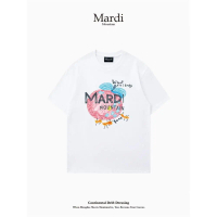 Official Flagship Store Mardi Mountain Korean Genuine 2025 Summer New Black and White Pure Cotton Sh