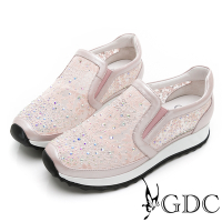 GDC-氣質蕾絲透氣水鑽舒適休閒鞋-粉色