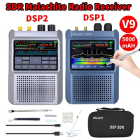 DSP1 SDR Malachite Radio Receiver 5000mAh Battery Digital Radio Adjustable Filter AM / FM SDR Receiver 3.5 Inch Touch IPS Screen