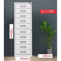 多抽屜鐵皮收納櫃(規格：單十斗抽屜櫃）（厚度：1.4mm） )