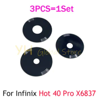 1Set For Infinix Hot 40 Pro X6837 Back Rear Camera Lens Glass Cover With Adhesive Sticker Repair Parts