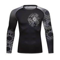 Men's Compression Sports Shirt Men Athletic Comfortable Long Sleeves Tshirt for Sports Workout（22433）