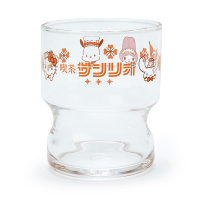 asdfkitty*日本製 三麗鷗喫茶2號店 玻璃水杯-KITTY 美樂蒂 大耳狗 帕恰狗-日本正版商品