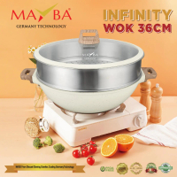 MAYBA PANCI JUMBO 36CM steamer wok pan kuat diecasting technology WAJAN WOKPAN ANTI LENGKET GRANIT B