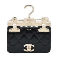 【CHANEL 香奈兒】經典COCO包造型衣架造型胸針(淡金)