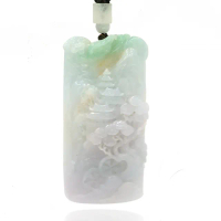 【喜緣玉品】天然三彩翡翠松柏長青山水牌