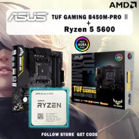 NEW ASUS TUF GAMING B450M PRO Ⅱ Motherboard + AMD Ryzen 5 5600 R5 5600 CPU Suit Socket AM4 without cooler