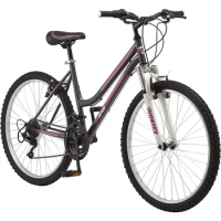 Youth and Adult Hardtail Mountain Bike, 26-Inch Wheels, 18 Speed Twist Shifters, Front Suspension, Steel Frame
