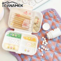 7 Day Weekly Pill Case 8 Grids Kawaii Pill Box Organizer Organizer Medicine With Sticker Portable Travel Mini Box Cute Lattice