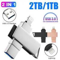 2TB Lightning Pen Drive OTG USB 3.0 Flash Drive For Iphone ipad Android 128GB 2TB Pendrive 2 in 1 Memory Stick for ios Computer