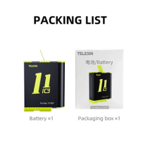 Battery For GoPro Hero 9 10 11 1750 mAh Battery 3 Ways Fast Charger Box TF Card Storage For GoPro Hero 9 Accessories