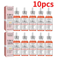 10pcs 5-in-1 Facial Essence Anti Aging Wrinkle Remove Fade Fine Lines Vitamin C Lighten Spots Whitening Shrink Pores Acne Repair