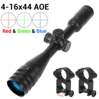 4-16x44 AOE Hunting Rifle Scope Adjustable Optic Sight Red Green Illuminated Riflescope Hunting Scopes Tactical Airsoft Scope