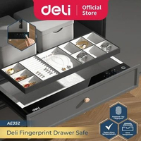 Deli Brankas Laci / Fingerprint Drawer Safe / Cash Drawer Deposit Box Brankas Perhiasan 76x40x15 cm 