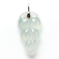 【雅紅珠寶】天然玻璃種放光翡翠玉項鍊-一葉致富