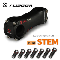 TOSEEK Carbon Bicycle Stem Angle 6/17 Degree Lock 70-130mm Super Light Power strength Holder Road MTB Riser Cycling Accessories