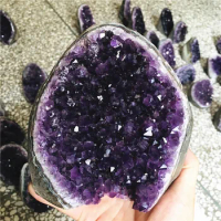 Natural Amethyst Stone Geode Crystal Cluster Home Decoration Raw Quartz Minerals Real Uruguay Amethyste Spiritual
