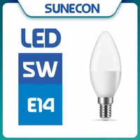 新而光 - LED燈膽(無尾磨砂椒膽) - 5W / E14細螺頭 / 白光6500K #LED蠟燭燈膽 #LED燈泡 (LSCANE-5E14D)