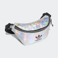 【adidas 愛迪達】WAIST BAG 小腰包 側背包 銀色 三葉草(FL9632)