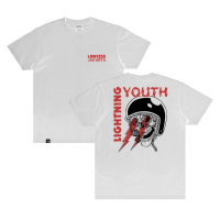 Lawless Jakarta - Lightning Youth Tshirt - White/ OKE T-Shirt bahan tebal kain katun combed 24s baju