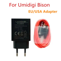 Original New UMI Umidigi Bison Cell Phone AC Adaptor Original Travel Charger EU USA Plug Adapter 5V 9V 12V +Type-C USB Cable