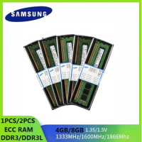 1/2PCS Samsung Workstation Memory DDR3 DDR3L Server Memoria ECC RAM 8GB 1333 1600MHz 1866MHz PC3-12800E 14900E 10600E 1.35/1.5V