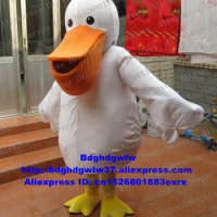 White Pelican Bird Mascot Costume Adult Cartoon Character Outfit Suit Farewell Dinner Costume Dresse