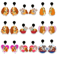 Disney Lady and the Tramp Resin Planar Earrings Flat Back Ear Stud for Decoration