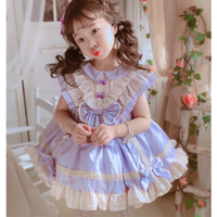 洛麗塔女寶寶一歲夏季新款兒童連衣裙復古娃娃領甜美蓬蓬裙子洋裝