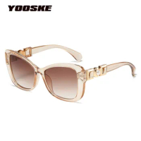 YOOSKE New Korean Edition Women's Cat Eye Sunglasses Outdoor Street Show Sunglasses Fashion PC Large