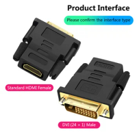 DVI to HDMI Cable Adapter BDMI Female Connector Converter For Projector Laptop TV Boxi-directional HD 1080P DVI D 24+1 Male to H