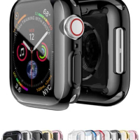 TPU Cover for apple watch case series 9 8 7 6 5 4 3 SE 41mm 45mm 38-42-44-40mm screen protector for apple watch band Accessories