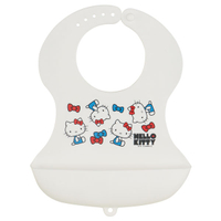 大賀屋 日貨 Hello Kitty 矽膠 嬰兒 圍兜 兒童 防水 凱蒂貓 三麗鷗 正版 J00010616