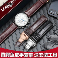 Suitable for Longines Master Omega Wanguo Jijia Crocodile Leather Watch Strap Genuine Leather Men and Women Watch Band 20 22mm
