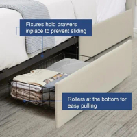 Queen Size Upholstered Bed Frame with 4 Drawers and Adjustable Headboard, Velvet Platform Storage Bedframe Mattress Foundation,