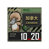 【platypus 鴨嘴獸】Travel Sim 加拿大 10天20GB 上網卡