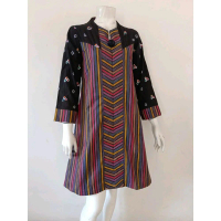 Dress Lurik Casual Wanita Katun