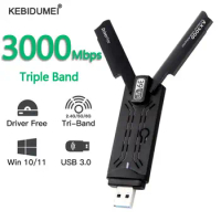 USB Wifi6E Adapter 2.4G&amp;5G&amp;6GHz 3000Mbps USB 3.0 Wifi Receiver Dongle For Laptop/PC Windows 10 11 Driver Free