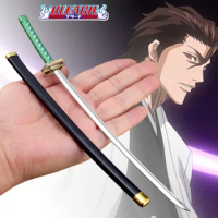 Mini Metal Bleach Katana Aizen Sousuke Cosplay Prop Ninja Knife Iron Bleach Japanese Katana Real Samurai Sword Toy Anime Gifts