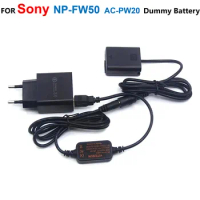 5V USB Power Cable+NP-FW50 AC-PW20 Dummy Battery+Charger Adapter For Sony A7S2 A7S II A7R A7RII a7m2 A6300 A6500 A7000 ZV-E10