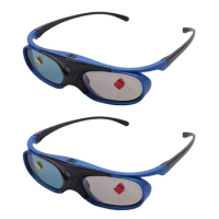 2X Rechargeable DLP Link 3D Glasses Active Shutter Eyewear For Xgimi Z3/Z4/Z6/H1/H2 Nuts G1/P2 Benq Acer